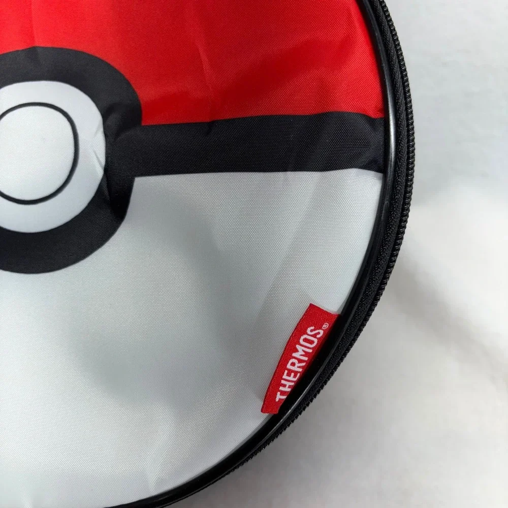 Kids Pokemon Insulated Lunch Box Bag Ther‎ mos Pokeball Round Snack Bag